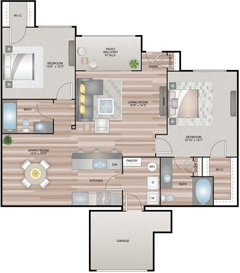 Champagne 2 bedroom 2 bathroom